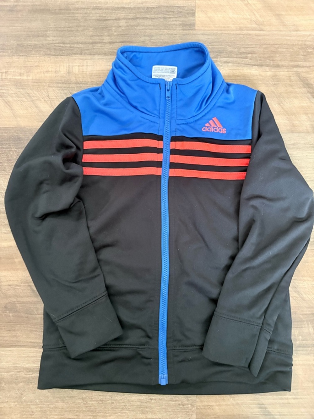 adidas Youth Zip Jacket in Bright Blue with Black Interior